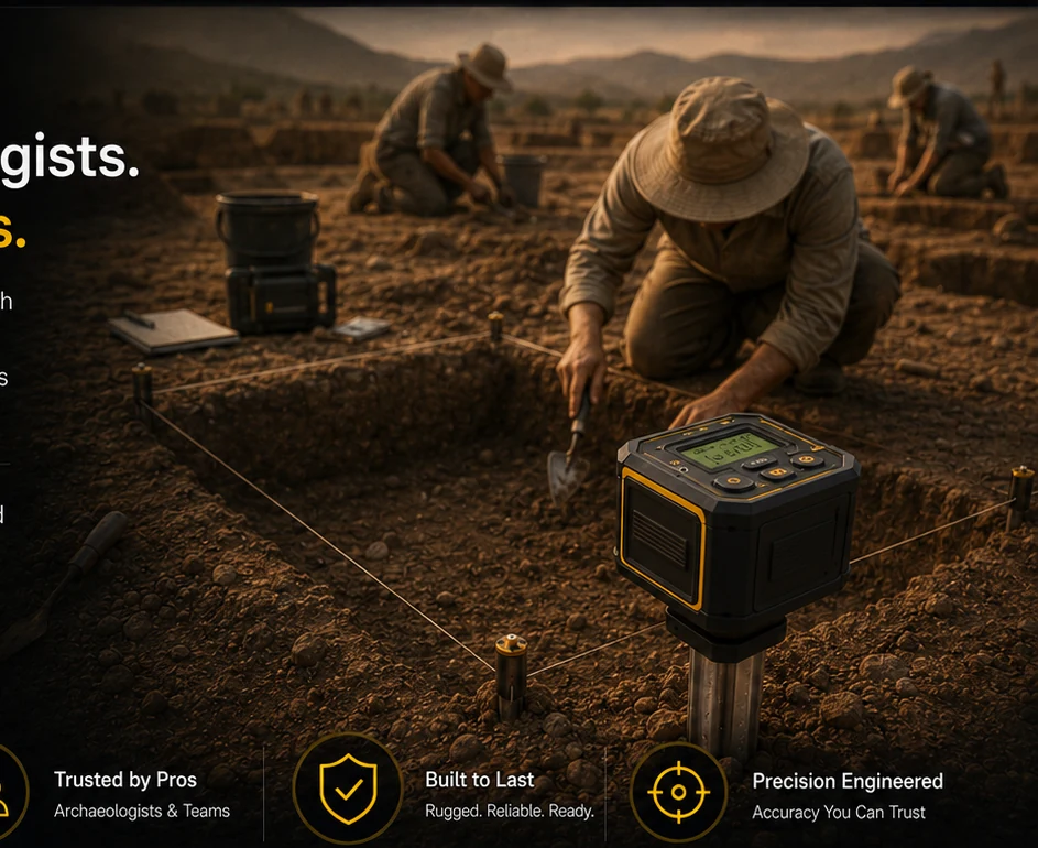 Archaeologists using TheStake at a field excavation
