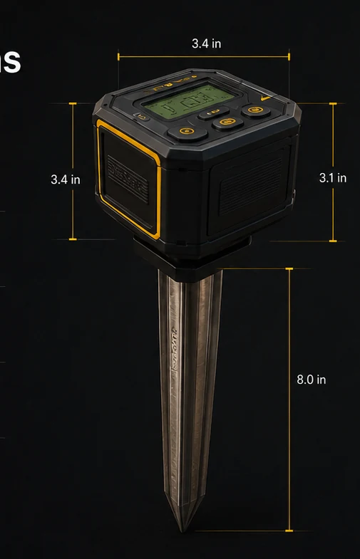TheStake dimensions and stake assembly